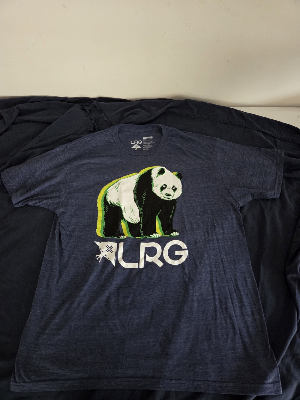 LRG Panda Graphic Tee in Heather Navy
